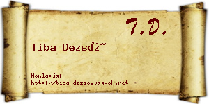 Tiba Dezső névjegykártya