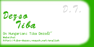 dezso tiba business card